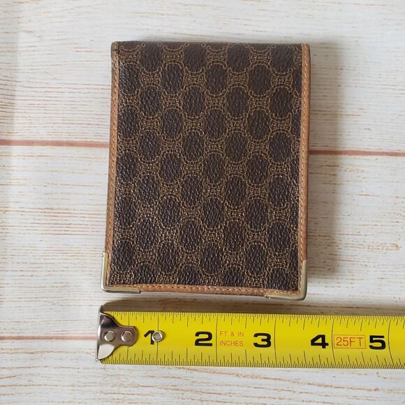 Authentic Celine Paris Macadam Dark Brown Tan Bifold Wallet Unisex Vintage - Picture 14 of 16